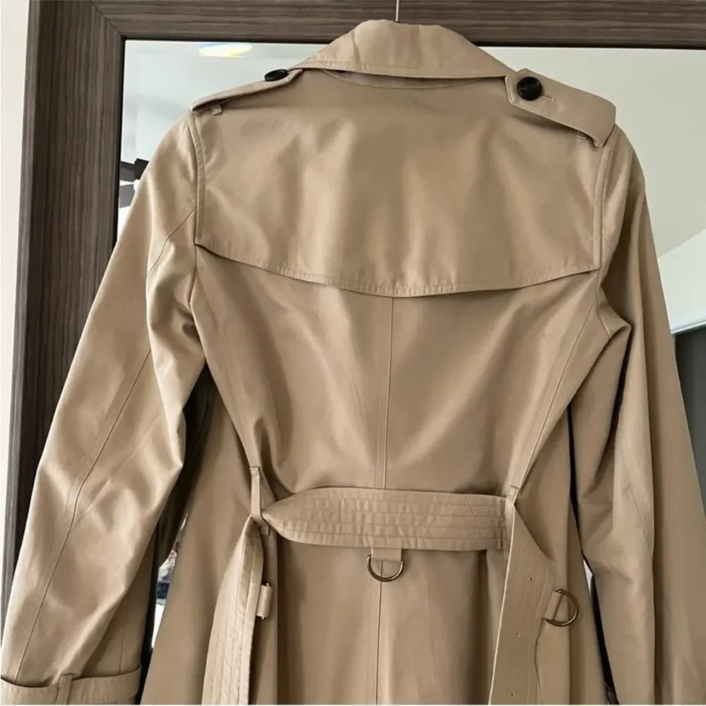 BURBERRY Kensington Long Trench Coat Jacket 2 - Picture 9 of 13